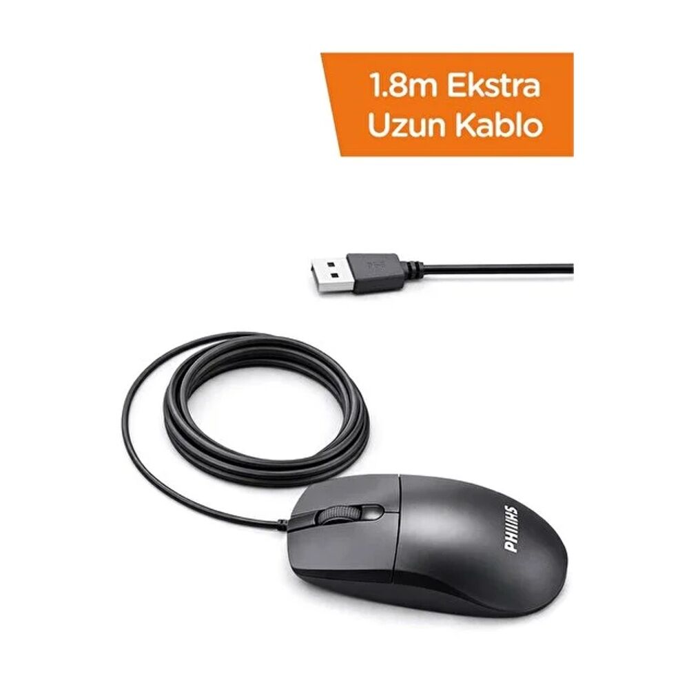 Philips SPK7247 Kablolu Optik Mouse 1200Dpı (1.8mt Kablo Uzunluğu)
