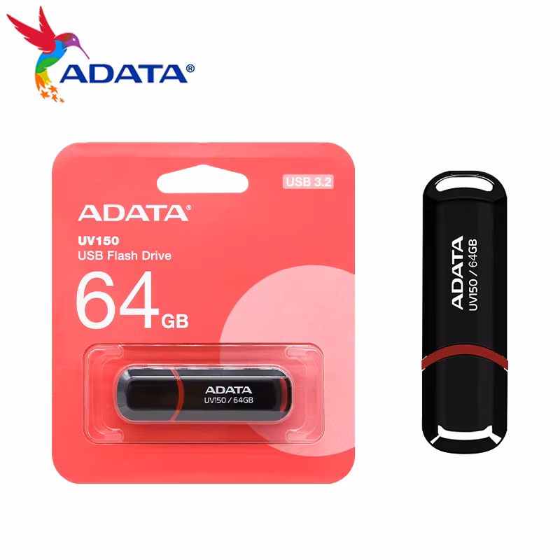 ADATA UV150-64GB USB3.2 Gen1 Black Flash Bellek
