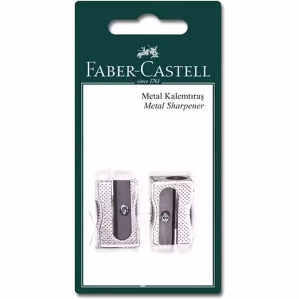 Faber Castell Blisterli Metal Üçgen Kalemtraş 2 li