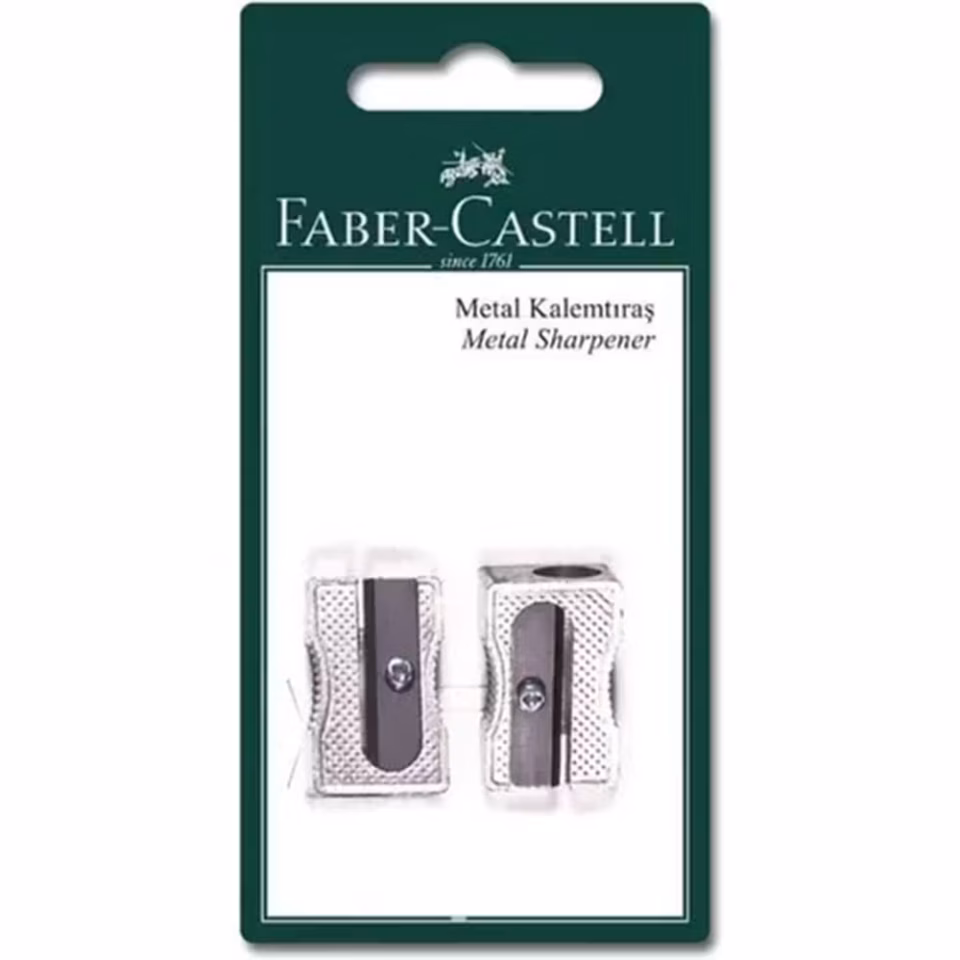 Faber Castell Blisterli Metal Üçgen Kalemtraş 2 li
